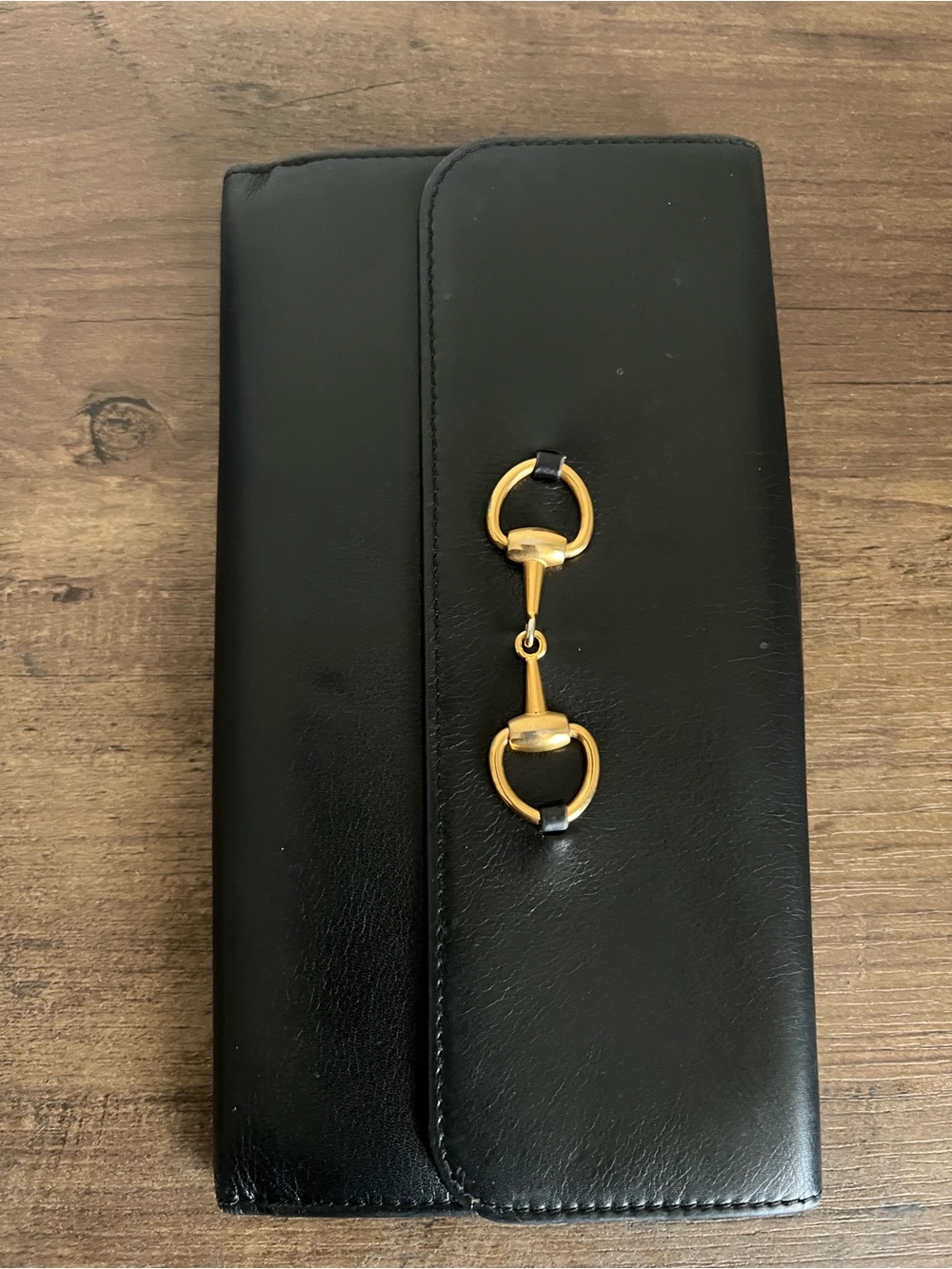 Gucci Black Leather Horsebit wallet